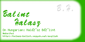 balint halasz business card